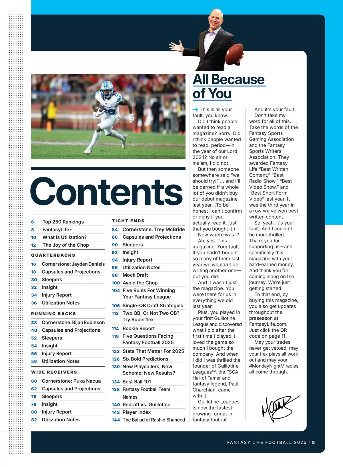 Matthew Berry's Fantasy Life - Fantasy Football 2025: 425+ Profiles, Rankings & Projections, Guillotine League Strategy, Dwain McFarland's Utilization Score, Rookie Reports, Win Your League & More!