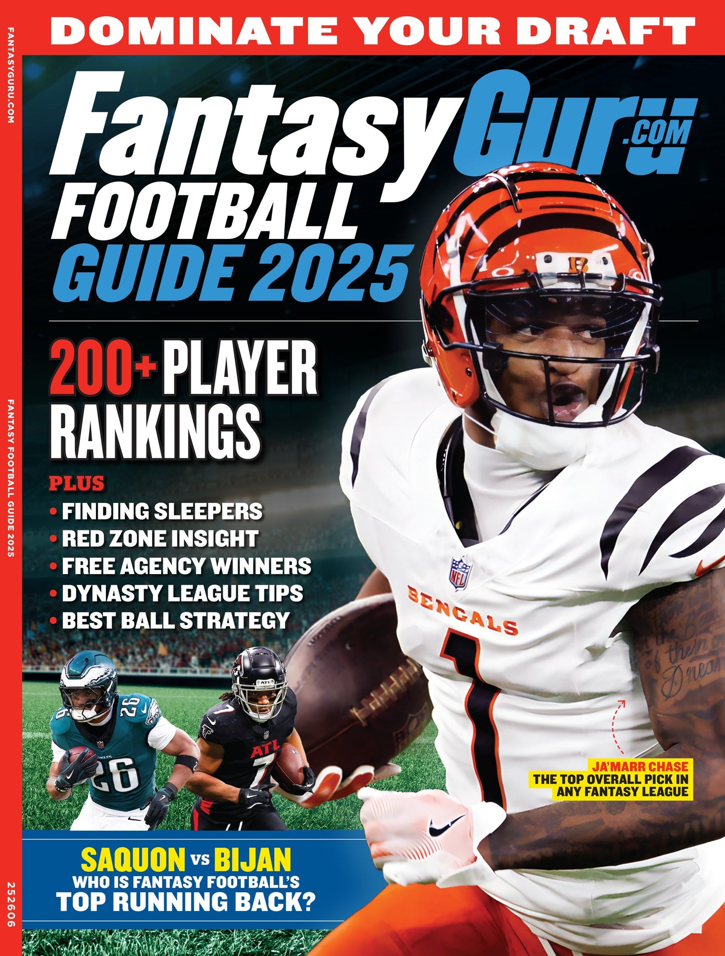 Fantasy Guru - Fantasy Football Guide 2025: Dominate Your Draft, 200+ Player Rankings, Sleeper Picks, Red Zone Insights, Free Agency, Best Ball Strategies, Dynasty League Tips & More!