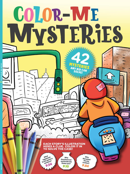 Color Me Mysteries - 42 Mysteries Any Kid Can Solve: Each Story's Illustration Hides A Clue, Color To Solve The Case, Boost Creativity, Critical Thinking For Kids, Screen-Free Activity Book & More!