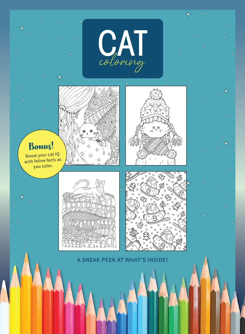 Cat Coloring - 32 Winter Themed Designs, Kitties Sleeping, Playing, Posing, Relaxing, Inspiration, Adult Coloring Book, Unleash Your Inner Artist, Boost Creativity, Unwind, Unplug, De-Stress & Draw!
