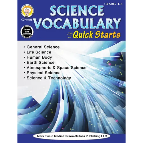 Science Vocabulary Quick Starts, Grades 4 - 8