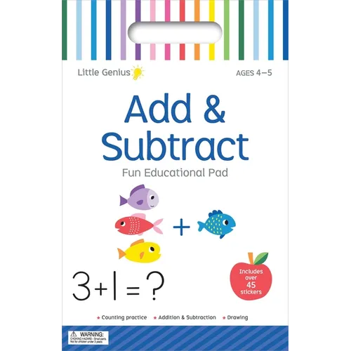 Add & Subtract: Fun Educational Activity Pad with Carry Handle