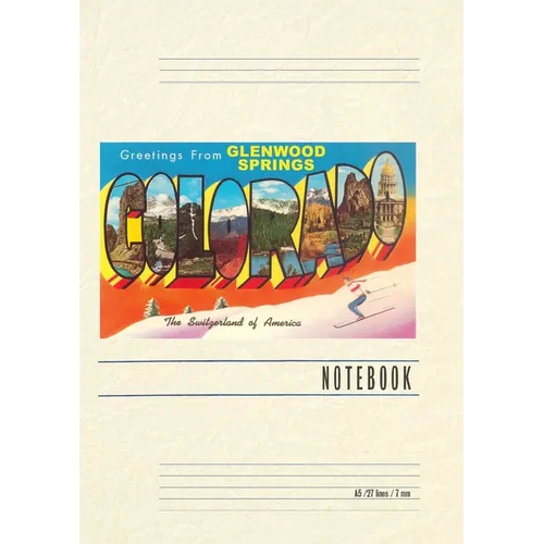 Vintage Lined Notebook Greetings from Glenwood Springs, Colorado