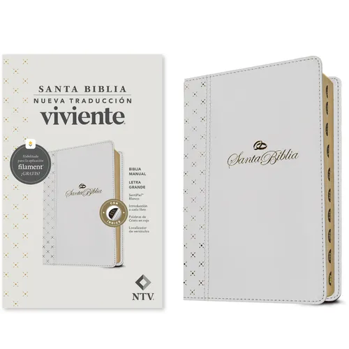 Biblia Manual Ntv, Letra Grande Con Filament (Sentipiel, Blanco, Índice, Letra Roja)
