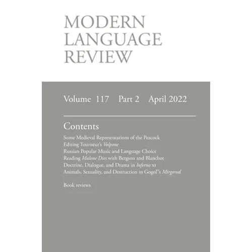 Modern Language Review (117: 2) April 2022