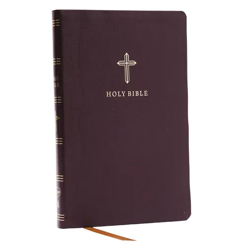 NKJV Holy Bible, Ultra Thinline, Burgundy Bonded Leather, Red Letter, Comfort Print