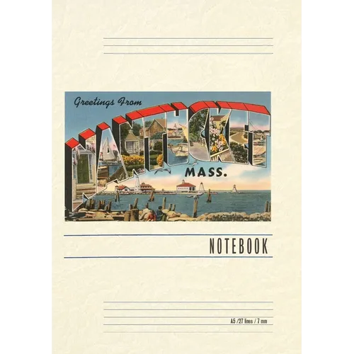 Vintage Lined Notebook Greetings from Nantucket, Mass.