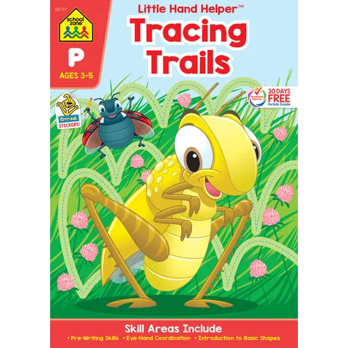 School Zone Tracing Trails Workbook with Stickers