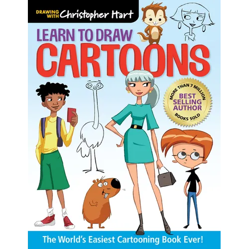 Learn to Draw Cartoons: The World's Easiest Cartooning Book Ever! - Easy How to Draw Cartoon Characters and Animals Step by Step for Kids and Adults