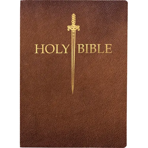 KJV Sword Bible, Large Print, Acorn Bonded Leather, Thumb Index: (Red Letter, Brown, 1611 Version)