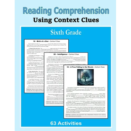 Reading Comprehension - Using Context Clues - Sixth Grade