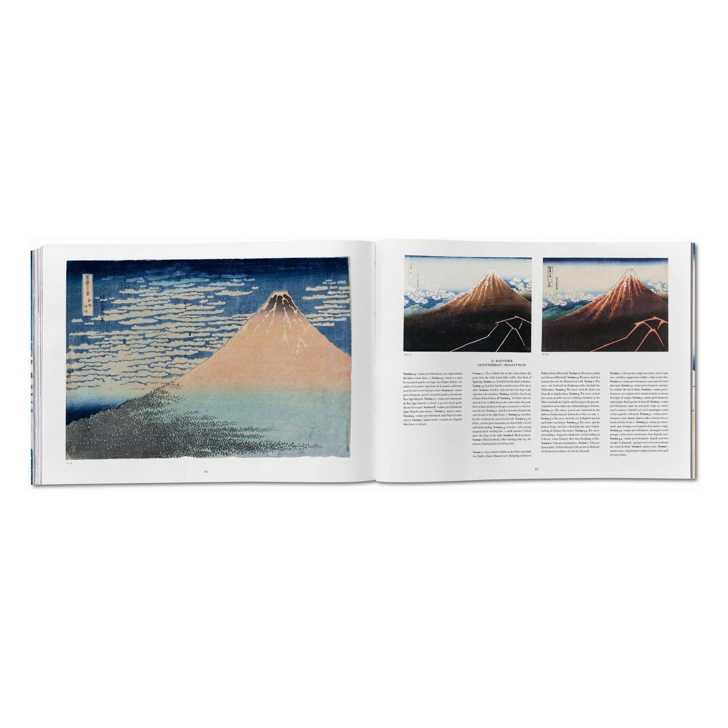 Hokusai. Thirty-six Views of Mount Fuji (German, French, English) Book