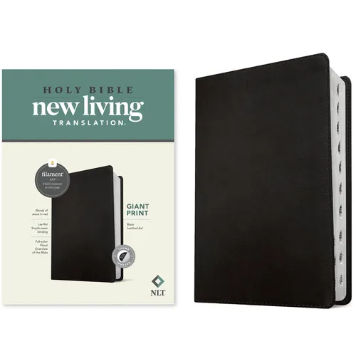 NLT Giant Print Bible, Filament Enabled (Leatherlike, Black, Indexed, Red Letter)