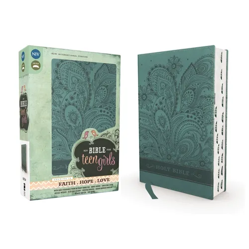 Niv, Bible for Teen Girls, Leathersoft, Blue, Thumb Indexed Tabs: Growing in Faith, Hope, and Love - The Perfect Christian Faith Gift for Your Teenage