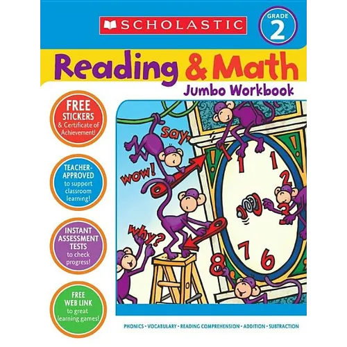 Reading & Math Jumbo Workbook: Grade 2