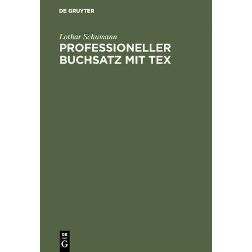 Professioneller Buchsatz mit TEX