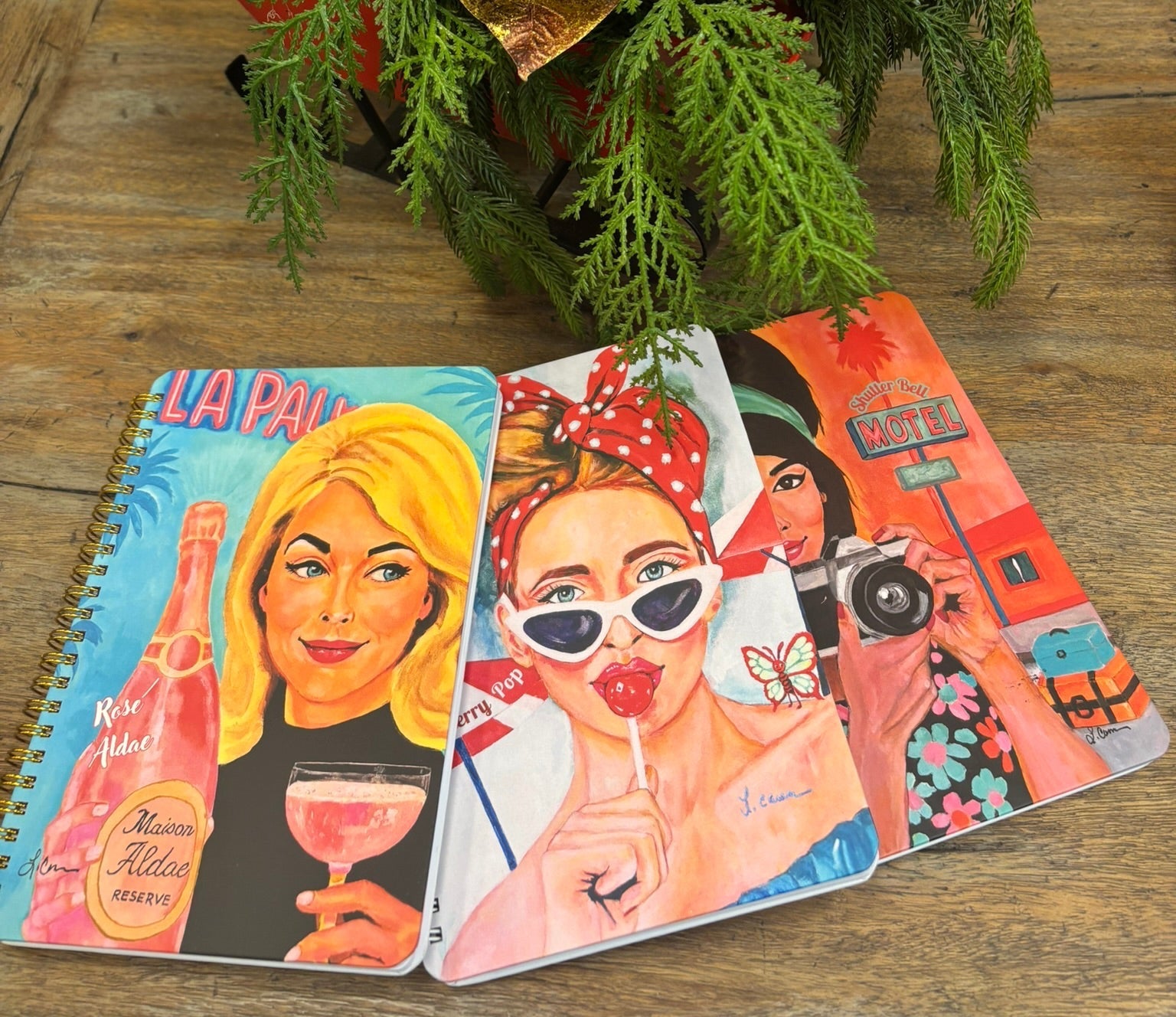 Rosé Aldae Lined Hardcover Journal for Women – Retro Style Chic Notebook