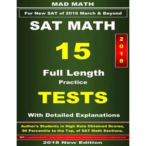 2018 New SAT Math 15 Tests