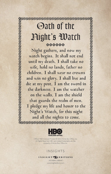 Game of Thrones: The Night's Watch Hardcover Ruled Journal Hardcover Book
