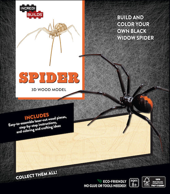 IncrediBuilds: Spider 3D Wood Model