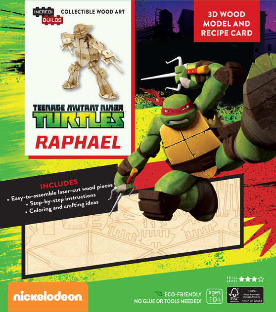 IncrediBuilds: Teenage Mutant Ninja Turtles: Raphael 3D Wood Model and Recipe Card