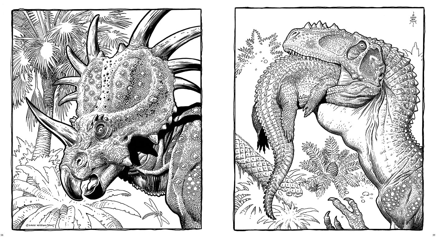 Dinosaurs: A Coloring Book by William Stout Softcover Book