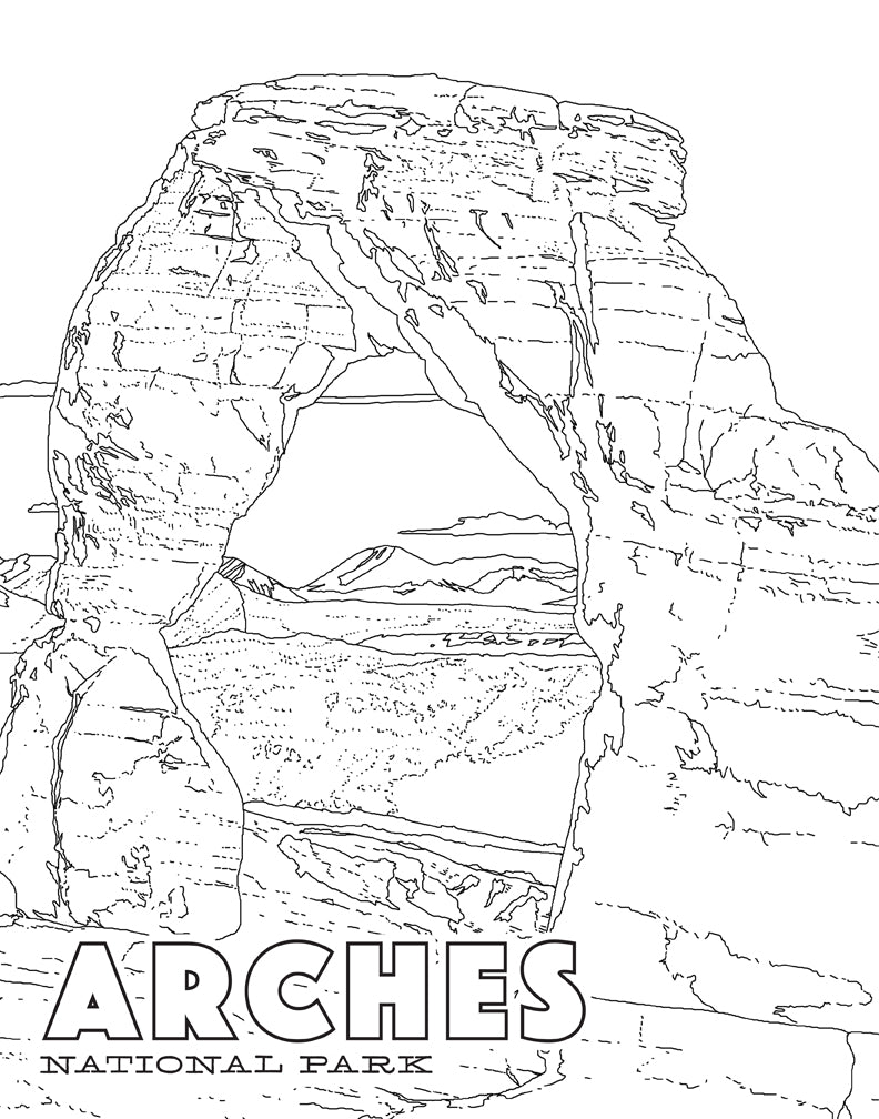 The National Parks Poster Coloring Book Softcover Book