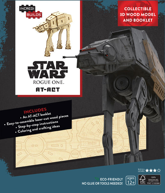 IncrediBuilds: Star Wars: Rogue One: AT-ACT 3D Wood Model and Book Softcover Book
