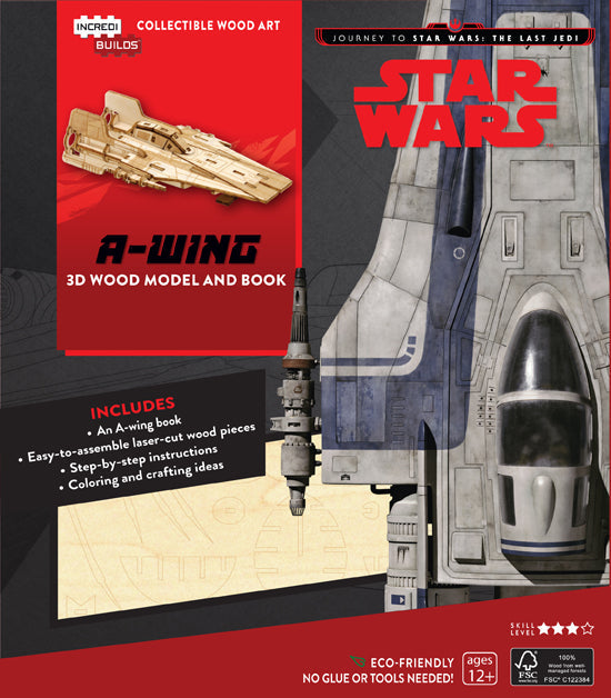 IncrediBuilds: Journey to Star Wars: The Last Jedi: A-wing 3D Wood Model and Book Softcover Book