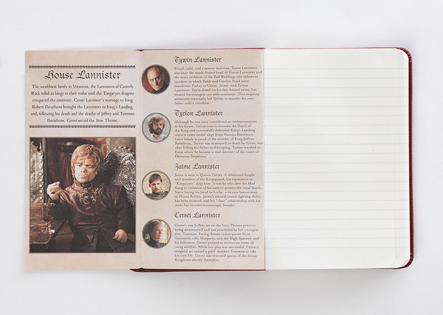 Game of Thrones: House Lannister Ruled Pocket Journal Hardcover Book