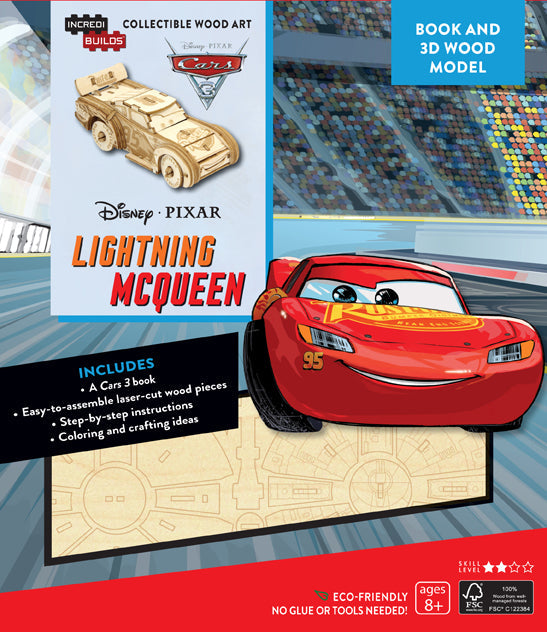 IncrediBuilds: Disney Pixar Cars 3: Lightning McQueen Book and 3D Wood Model Softcover Book