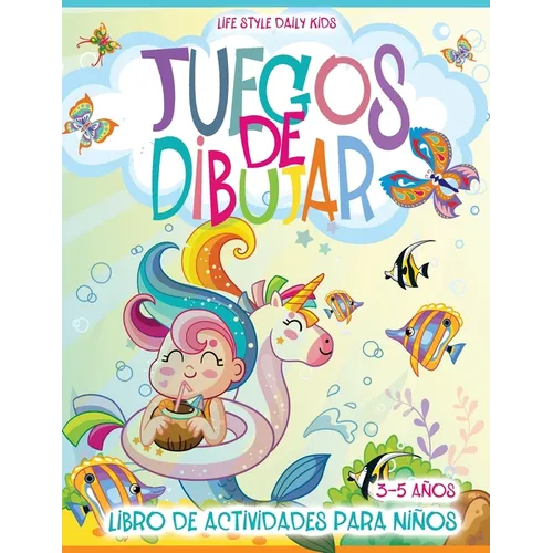 Juegos de Dibujar y Colorear: Libro en Español para Niños de 3 a 5 Años. Este libro incluye páginas para colorear, conecta los puntos, colorear por