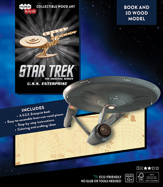 IncrediBuilds: Star Trek: U.S.S. Enterprise Book and 3D Wood Model Softcover Book