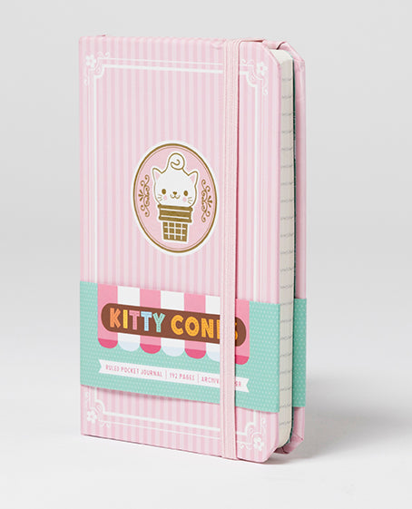 Kitty Cones Ruled Pocket Journal Hardcover Book
