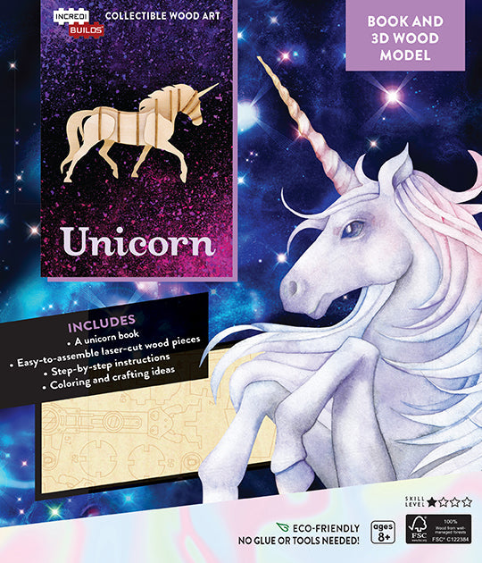 IncrediBuilds: Unicorn Book and 3D Wood Model Softcover Book