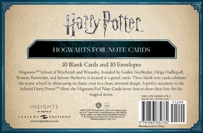 Harry Potter: Hogwarts Foil Note Cards (Set of 10) Hardcover Book