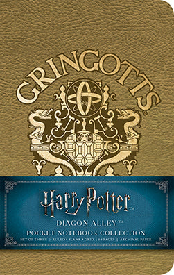 Harry Potter: Diagon Alley Pocket Notebook Collection (Set of 3) Softcover Book