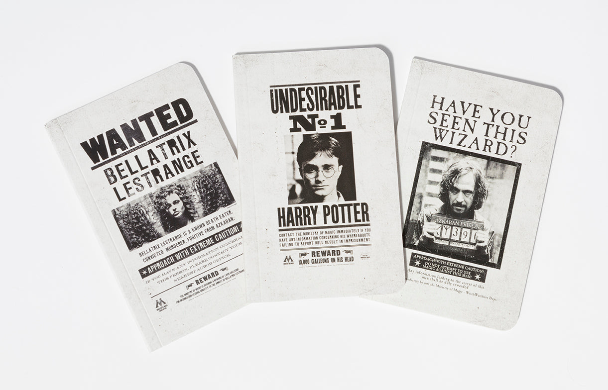 Harry Potter: Wanted Posters Pocket Notebook Collection (Set of 3) Softcover Book