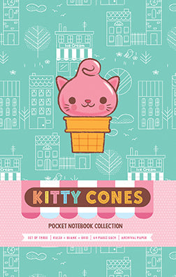 Kitty Cones Pocket Notebook Collection (Set of 3) Softcover Book