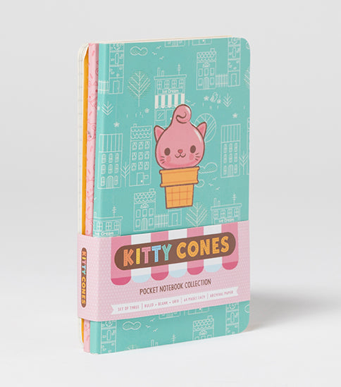 Kitty Cones Pocket Notebook Collection (Set of 3) Softcover Book