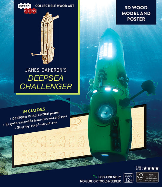 IncrediBuilds: James Cameron's DEEPSEA CHALLENGER 3D Wood Model and Poster