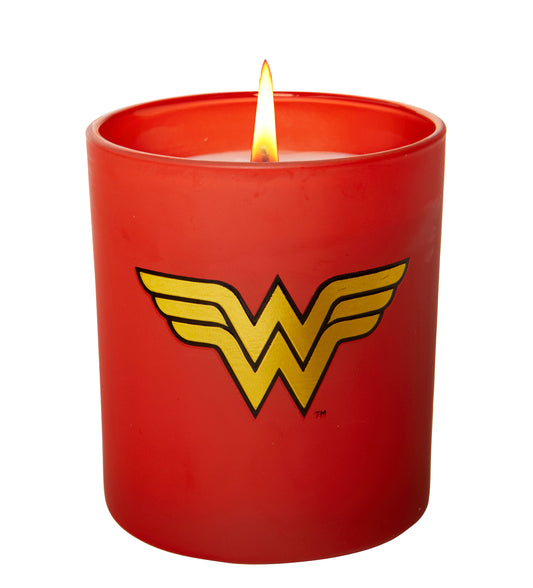 DC Comics Wonder Woman Glass Candle Red