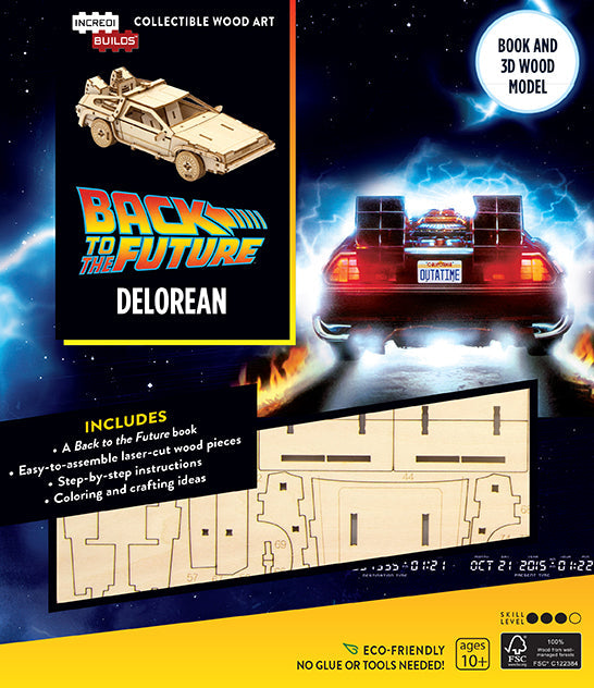 IncrediBuilds: Back to the Future: DeLorean Book and 3D Wood Model Softcover Book