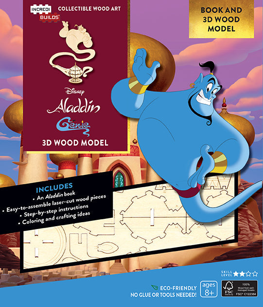 IncrediBuilds: Disney's Aladdin: Genie Book and 3D Wood Model Softcover Book