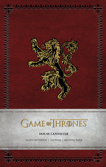Game of Thrones: House Lannister Ruled Notebook Softcover Book