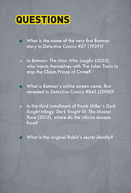 DC Comics: Batman Pop Quiz Trivia Deck Hardcover Book