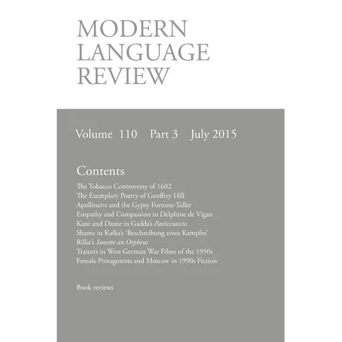 Modern Language Review (110: 3) July 2015