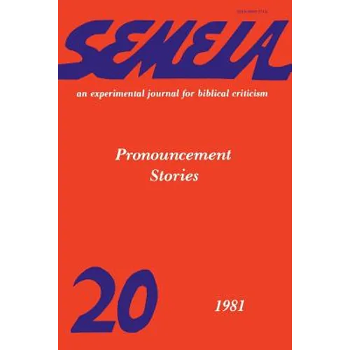 Semeia 20: Pronouncement Stories