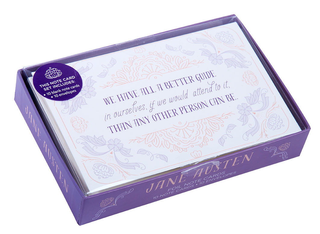 Jane Austen Foil Note Cards Hardcover Book