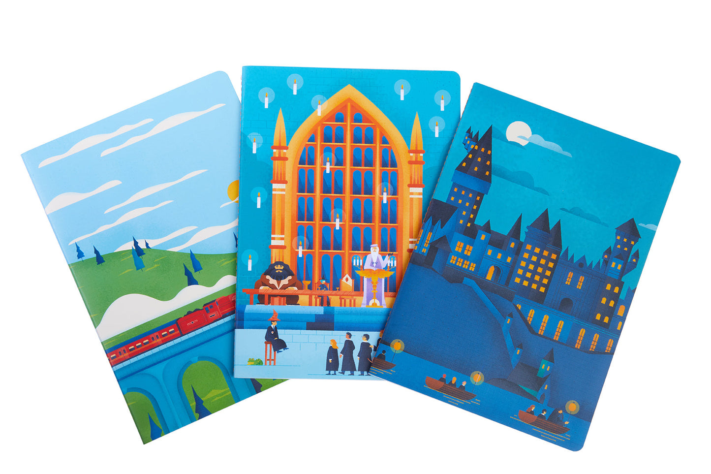 Harry Potter: Exploring Hogwarts Sewn Notebook Collection (Set of 3) Softcover Book